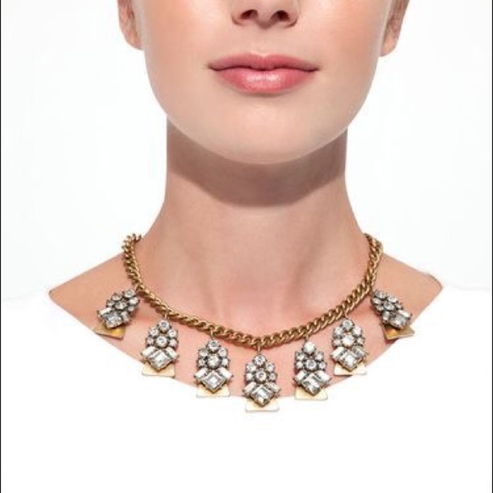 Jewelmint Crystal Nouveau bronze statement necklace - Picture 2 of 3